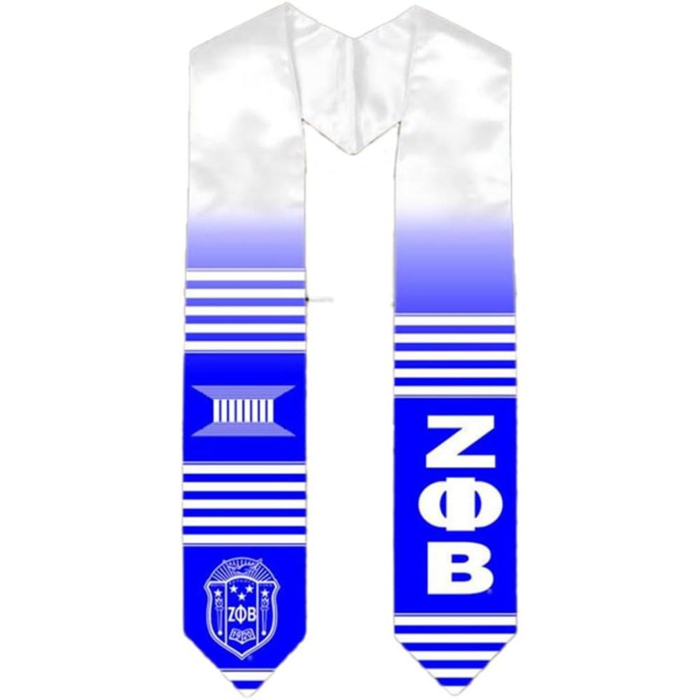 imageGreekgear Zeta Phi Beta Kente Graduation Stole RoyalWhite