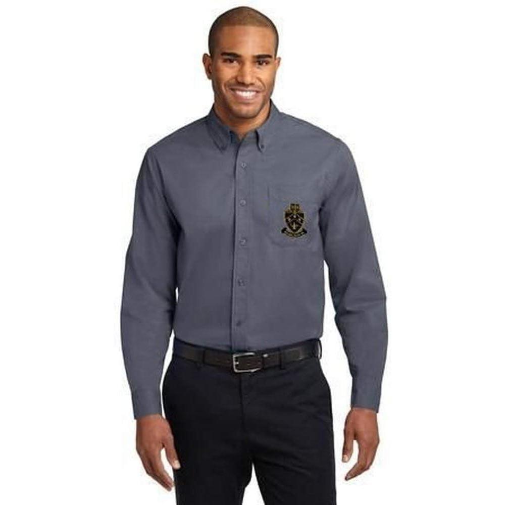 imageKappa Delta Phi Crest  Shield Long Sleeve OxfordSteel GreyLight Stone