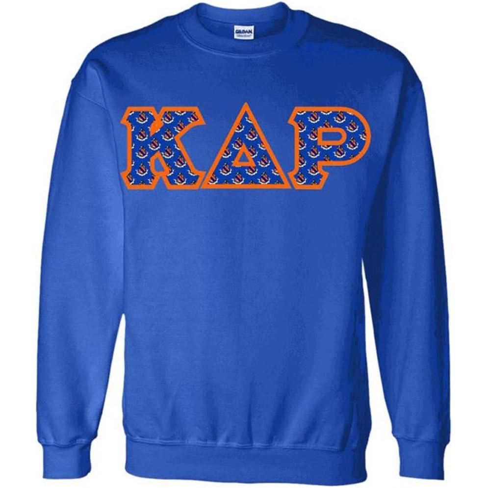 imageKappa Delta Rho Fraternity Crest Twill Letter Crewneck SweatshirtRoyal Blue