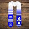 Greekgear Zeta Phi Beta Kente Graduation Stole Royal/White