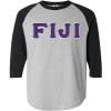 Fiji Lettered Raglan T-Shirt(Grey W/Black)