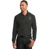 Greekgear Acacia Fraternity Patch Long Sleeve Polo(Black)