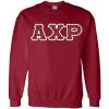 Greekgear Alpha Chi Rho Fraternity Crest Twill Letter Crewneck Sweatshirt(Maroon)