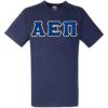 Greekgear Alpha Epsilon Pi Lettered V-Neck T-Shirt(Navy Blue)