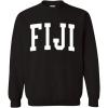 Greekgear Men’s Fiji BIG TEXT Crewneck Sweatshirt Black(Black)