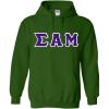 Greekgear Sigma Alpha Mu Lettered Hooded Sweatshirt(Forest Green)