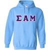 Greekgear Sigma Alpha Mu Lettered Hooded Sweatshirt(Light Blue)