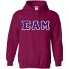 Greekgear Sigma Alpha Mu Lettered Hooded Sweatshirt(Magenta Pink)