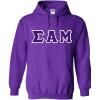 Greekgear Sigma Alpha Mu Lettered Hooded Sweatshirt(Purple)