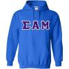 Greekgear Sigma Alpha Mu Lettered Hooded Sweatshirt(Royal Blue)