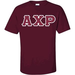Alpha Chi Rho Fraternity Crest Twill Letter Tee(Maroon)