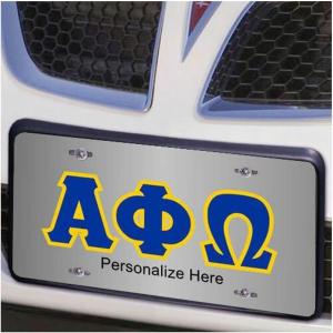 Alpha Phi Omega Lettered License Cover