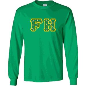 Farmhouse Fraternity Crest Twill Letter Longsleeve Tee(Forest Green)