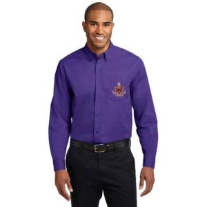 Fiji Fraternity Long Sleeve Oxford(Purple/Light Stone)
