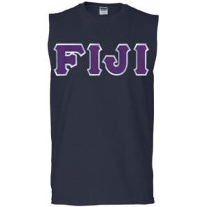 Fiji Lettered Sleeveless Tee(Navy Blue)