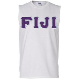 Fiji Lettered Sleeveless Tee(White)