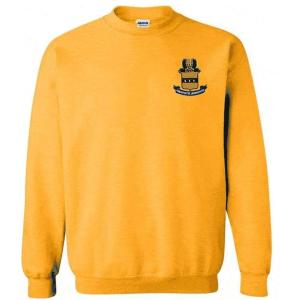 Greekgear Acacia World Famous Crest – Shield PATCH Crewneck Sweatshirt(Athletic Gold)