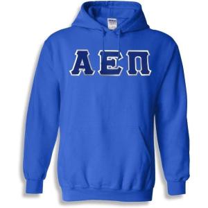 Greekgear Alpha Epsilon Pi Lettered Hooded Sweatshirt(Royal Blue)