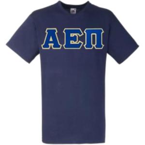 Greekgear Alpha Epsilon Pi Lettered V-Neck T-Shirt(Navy Blue)