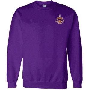 Greekgear FIJI Fraternity World Famous Crest – Shield PATCH Crewneck Sweatshirt(Purple)