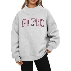 Greekgear Pi Beta Phi Varsity Lightweight Mockneck Sweatshirt
