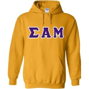 Greekgear Sigma Alpha Mu Lettered Hooded Sweatshirt(Athletic Gold)