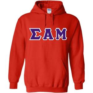 Greekgear Sigma Alpha Mu Lettered Hooded Sweatshirt(Orange)