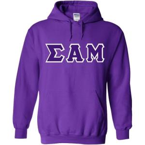 Greekgear Sigma Alpha Mu Lettered Hooded Sweatshirt(Purple)