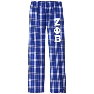 Greekgear Zeta Phi Beta Women’s Flannel Plaid Pant – PJ’s(Royal Blue)
