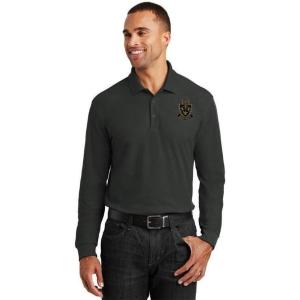 Kappa Delta Phi Crest – Shield Emblem Long Sleeve Polo(Dark Green)