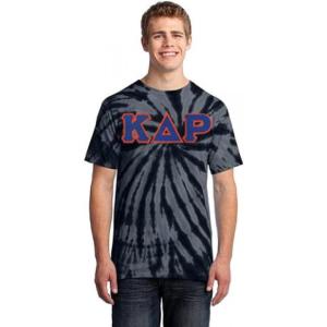 Kappa Delta Rho Essential Tie-Dye Lettered Tee(Black)
