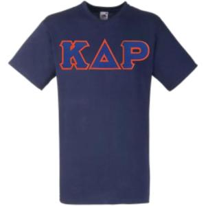 Kappa Delta Rho Lettered V-Neck T-Shirt(Navy Blue)
