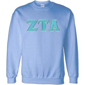 Zeta Tau Alpha Lettered Crewneck(Light Blue)