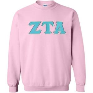 Zeta Tau Alpha Lettered Crewneck(Light Pink)