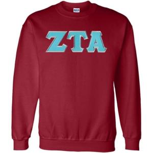 Zeta Tau Alpha Lettered Crewneck(Maroon)