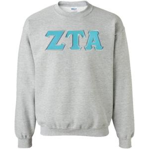 Zeta Tau Alpha Lettered Crewneck(Sports Grey)