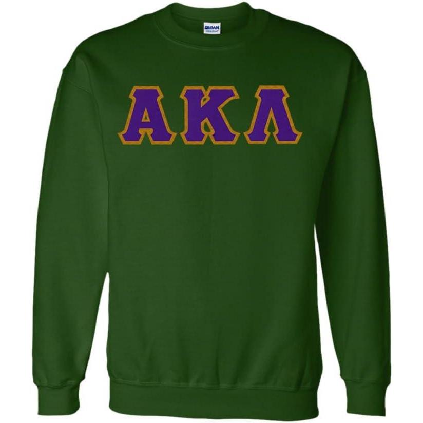 imageAlpha Kappa Lambda Custom Twill Crewneck SweatshirtForest Green