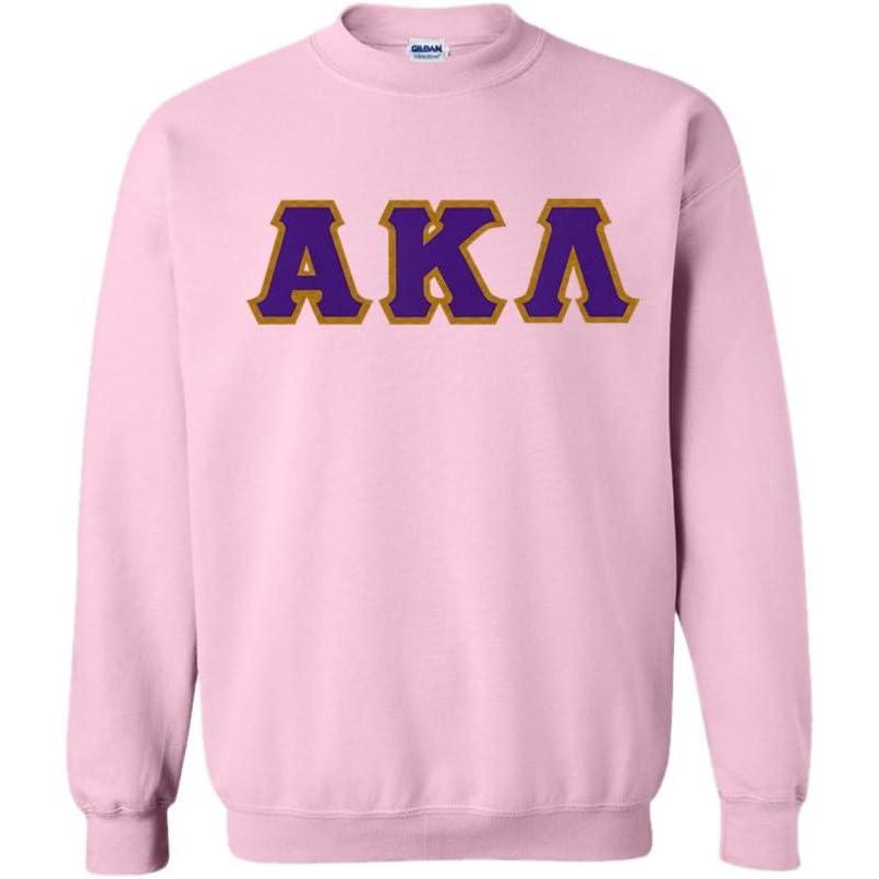 imageAlpha Kappa Lambda Custom Twill Crewneck SweatshirtLight Pink