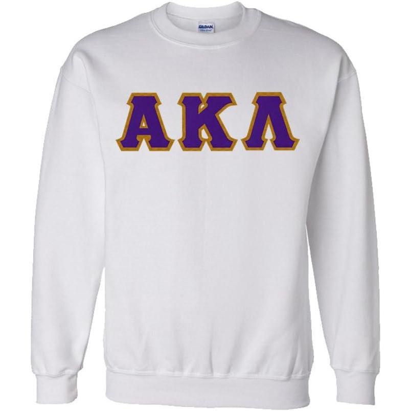 imageAlpha Kappa Lambda Custom Twill Crewneck SweatshirtWhite