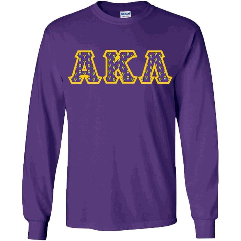 imageAlpha Kappa Lambda Fraternity Crest Twill Letter Longsleeve TeePurple