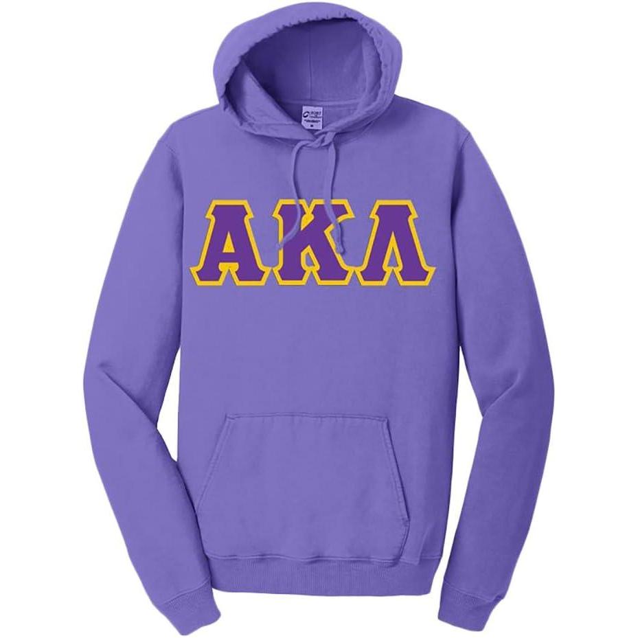 imageAlpha Kappa Lambda PigmentDyed Lettered Hooded SweatshirtAmethyst