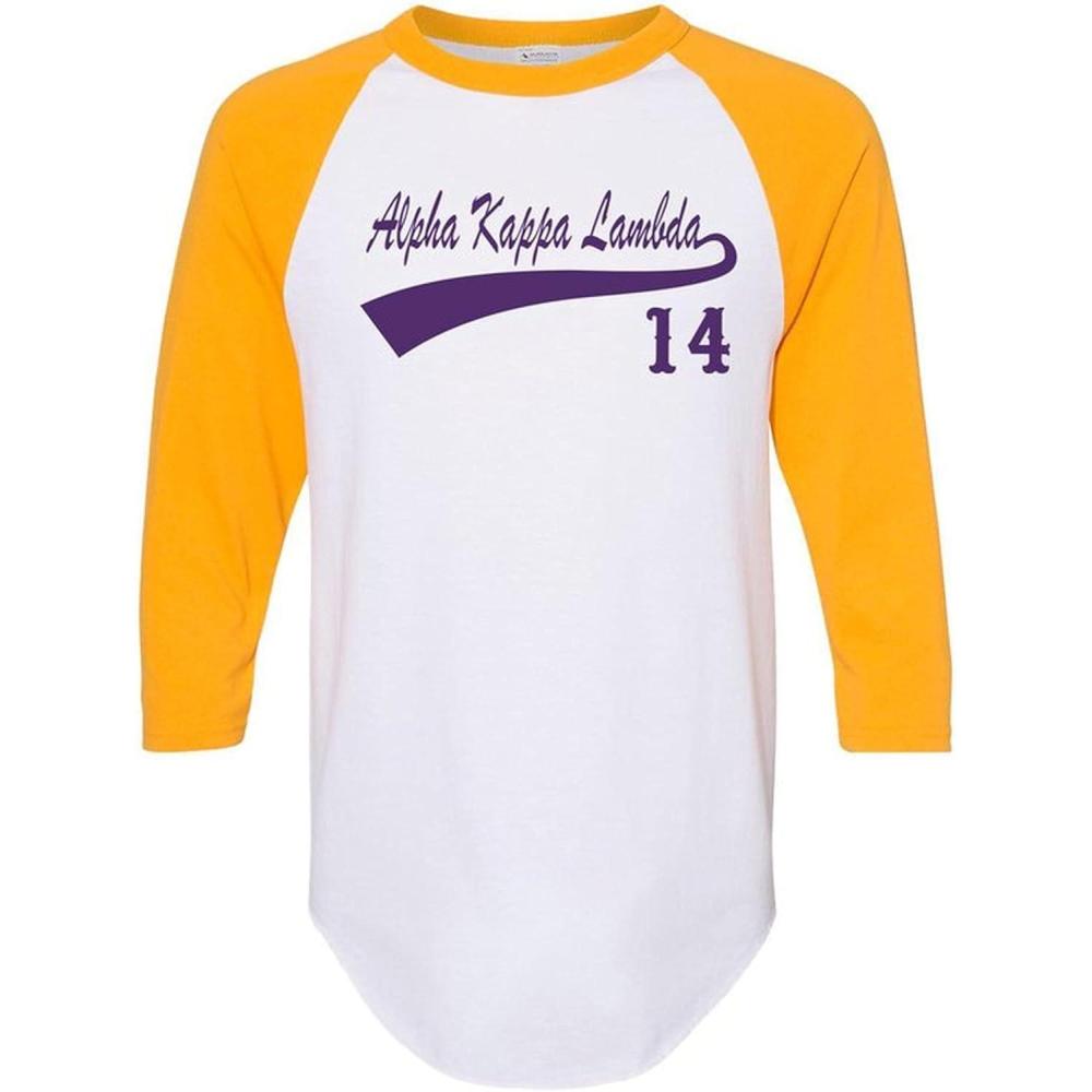 imageAlpha Kappa Lambda Tail Year RaglanWhite WGold