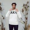 Alpha Kappa Lambda Arched Greek Letter Hooded Sweatshirt(White)