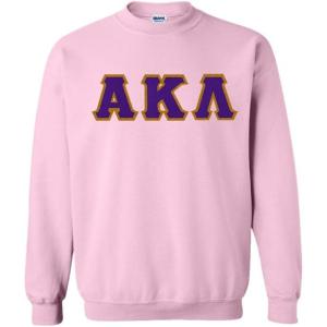 Alpha Kappa Lambda Custom Twill Crewneck Sweatshirt(Light Pink)