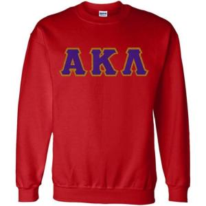 Alpha Kappa Lambda Custom Twill Crewneck Sweatshirt(Red)