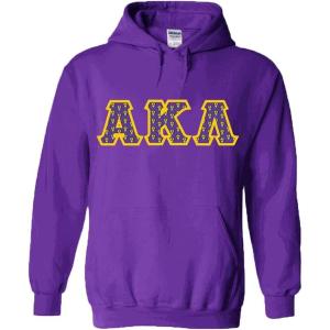 Alpha Kappa Lambda Fraternity Crest Twill Letter Hooded Sweatshirt(Purple)