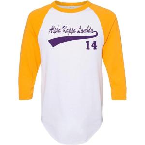 Alpha Kappa Lambda Tail Year Raglan(White W/Gold)