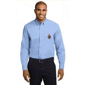 Alpha Kappa Psi Crest – Shield Long Sleeve Oxford(Light Blue/Light Stone)
