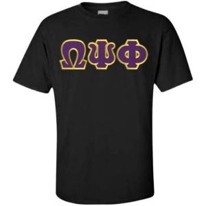 Omega Psi Phi Lettered T-Shirt(Black)