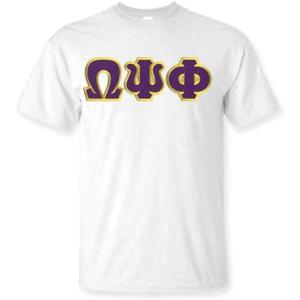 Omega Psi Phi Lettered T-Shirt(White)